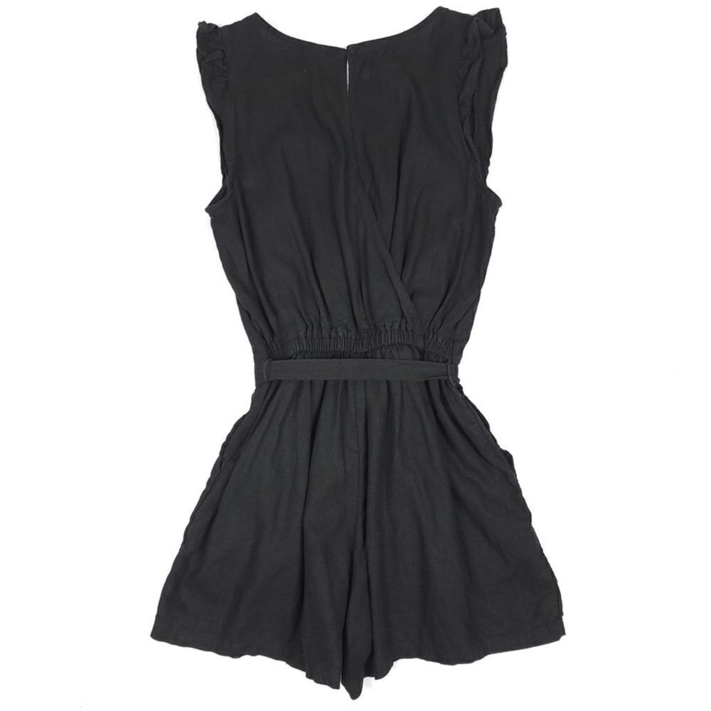 OLD NAVY Linen Minimal Boho Belted Flutter Sleeve… - image 5